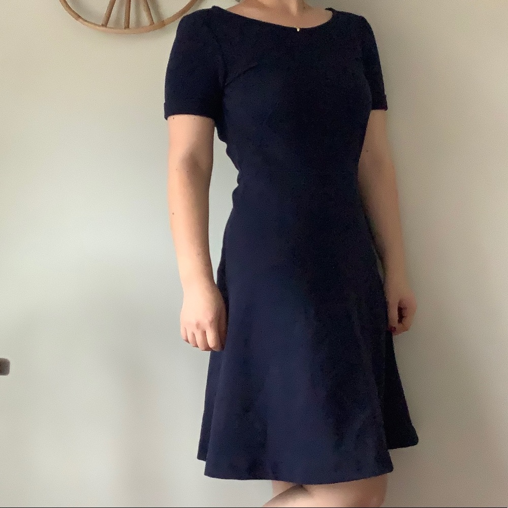 J Crew Navy Fit and Flare Dress